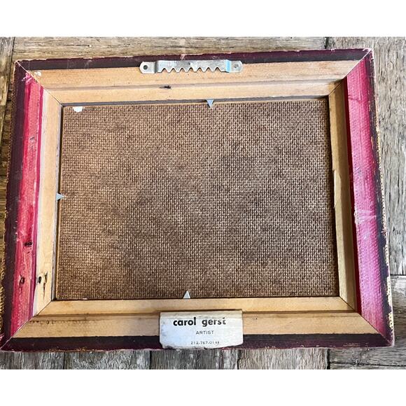 Original Oil Painting on Wood CAROLE GERS, Signed, Framed, 9.5" x 7.5" - Picture 5 of 7